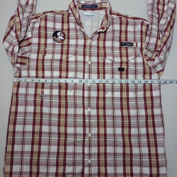 Columbia Men's Small Shirt Florida State Seminoles Button Up Omni-Shade Vented‎ - Picture 5 of 12